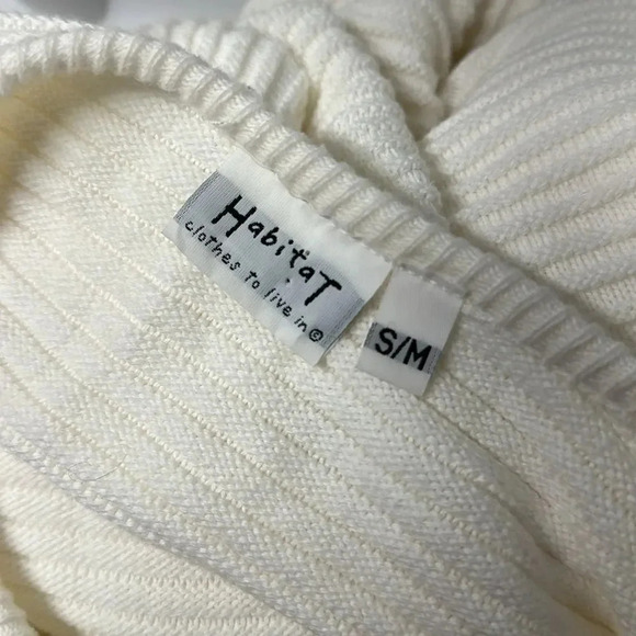 Habitat Cardigan Sweater Knit Button Down Ribbed Cotton White Size Small Medium - Picture 6 of 8